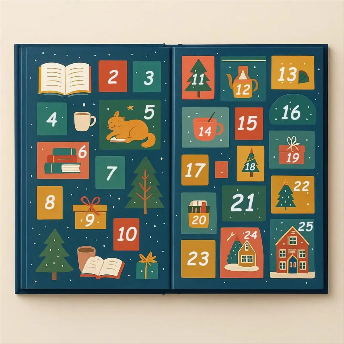 Advent Calendar | 25 Day Book Lovers Ornaments | Pendant Countdown | Desktop Shelf Wall Party Favors