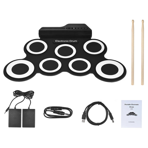 Compact Portable Digital Electronic Drum Set with USB Connectivity and Foldable Silicone Pads ToylandEU.com Toyland EU