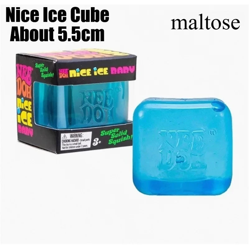 Sensory Knead Cube | Translucent Ice Texture | 7.5 Cm Anxiety Relief Toy
