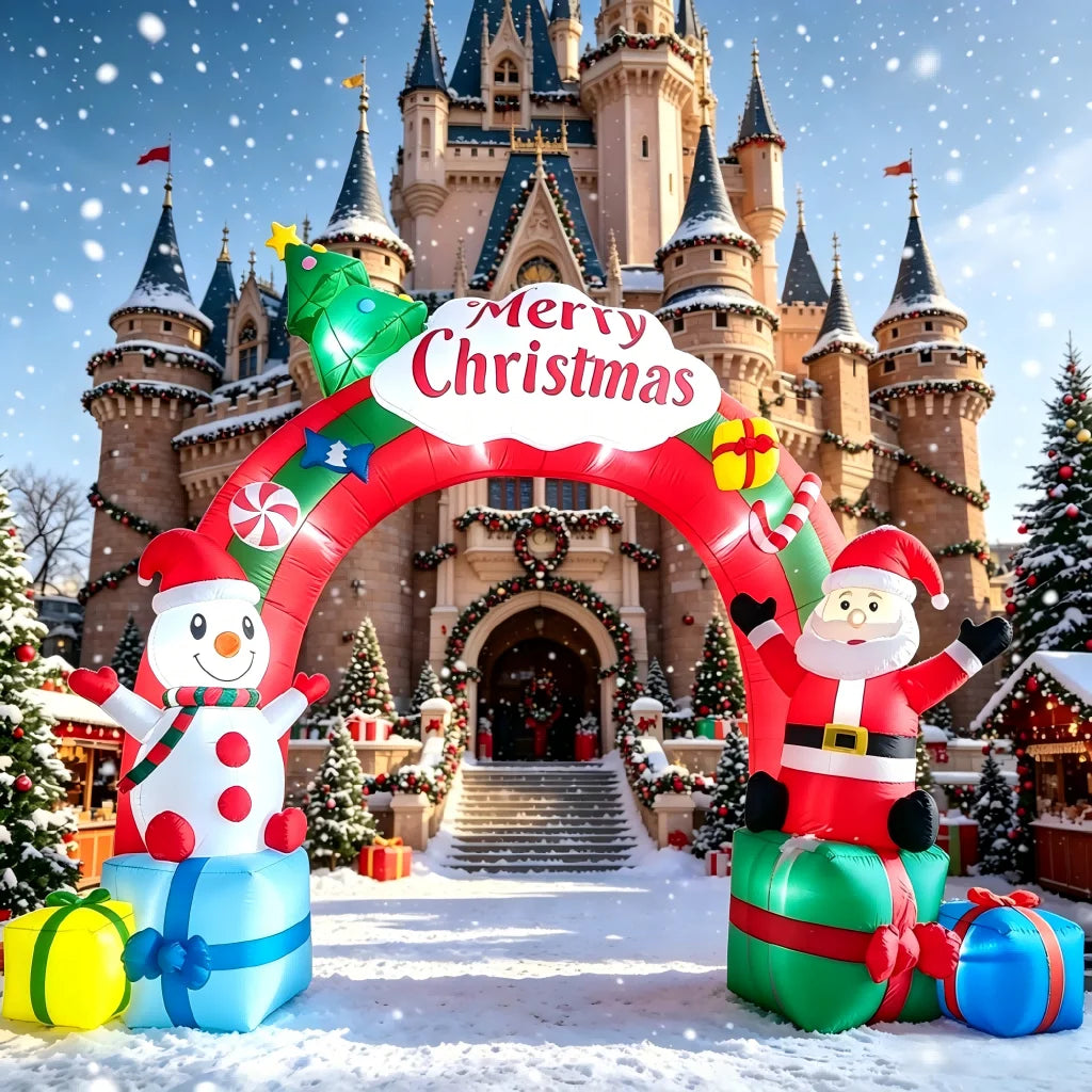 Christmas Inflatable Arch | 12.5ft | Led Lights With Blower | Front Yard Decor
