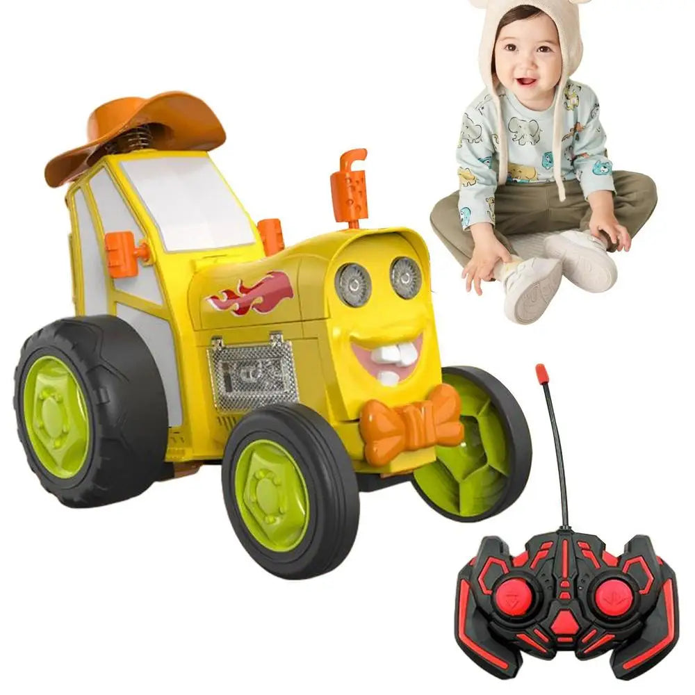 RC Rechargeable Stunt RC Car Toy with Music and Lights - Jumping Dancing Car for Kids Aged 3+