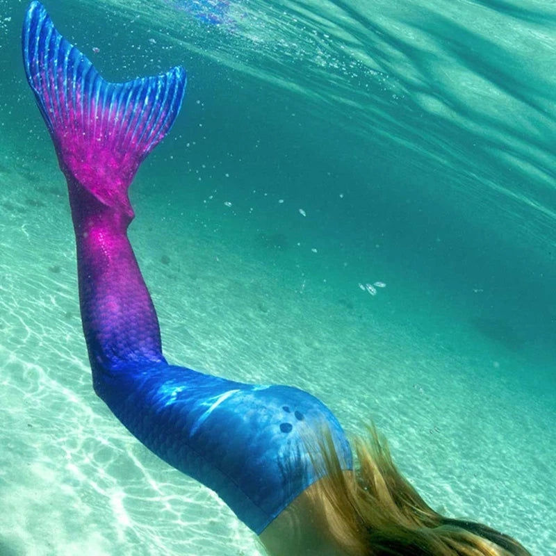 Mermaid Tail Swimsuit For Girls With Bright Glitter Fins