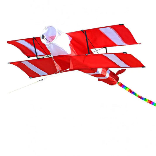 Red Airplane Kite in Plaid Cloth for Easy Flying