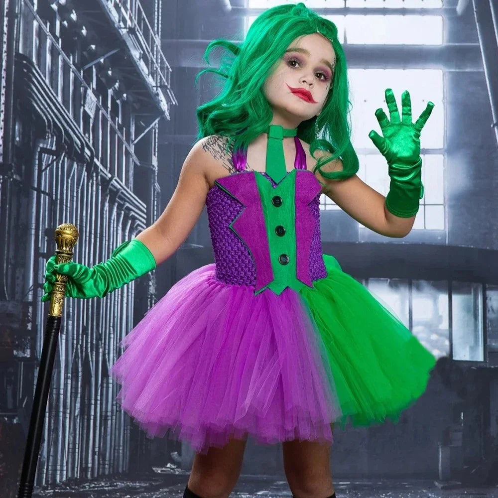 Girls' Bat Joker Tutu Costume - Fun Halloween & Carnival Dress