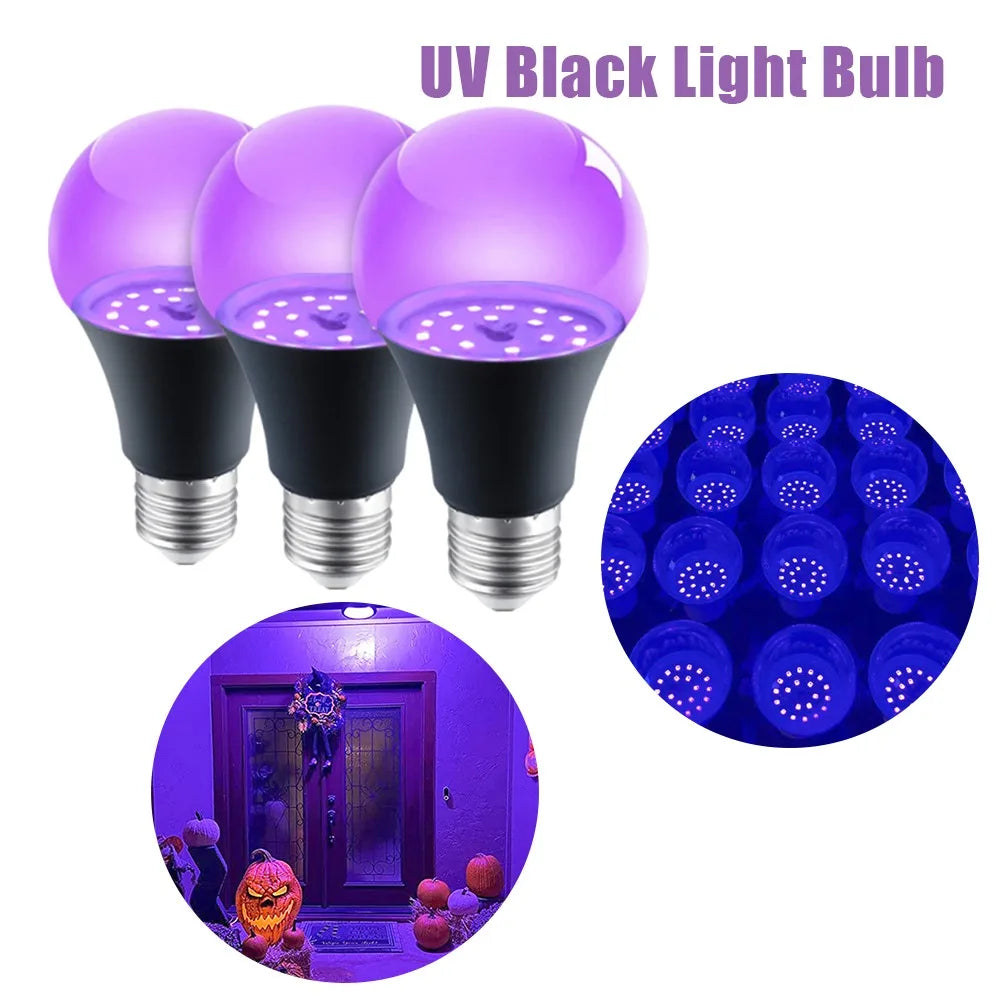 A19 Black Light Bulb | 12W UV LED | E27 Base | 50000H Long Life