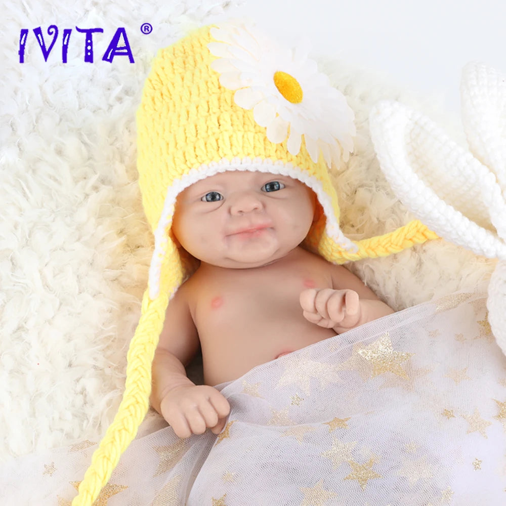 IVITA 14" 1.5kg Realistic Full Body Silicone Reborn Doll "Coco" - Lifelike Baby Girl Toy for Kids and Collectors by ToylandEU