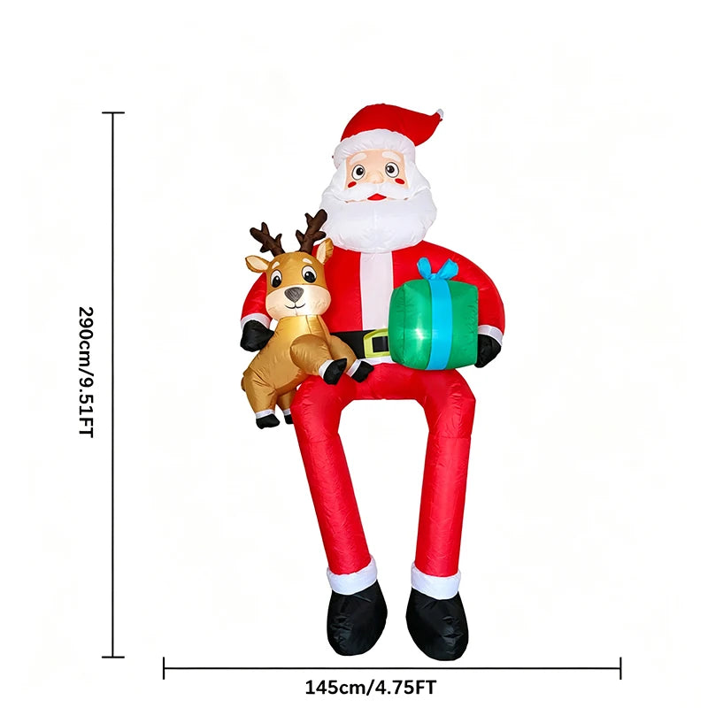 Inflatable Santa Claus | 9.5 Ft | LED Lights | Outdoor Christmas Yard Decor