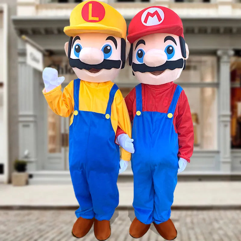 Mario And Luigi Adult Cosplay Suit | Full Body Mascot | Stage Ready | 14 Plus