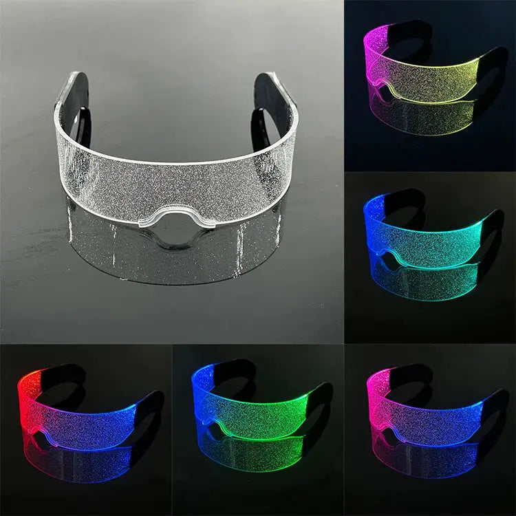 Led Luminous Glasses Bar Masquerade Concert Rave Goggles Rainbow Space Robot Futuristic Led DJ LIGHT Glasses Star Y2k Glasses - ToylandEU