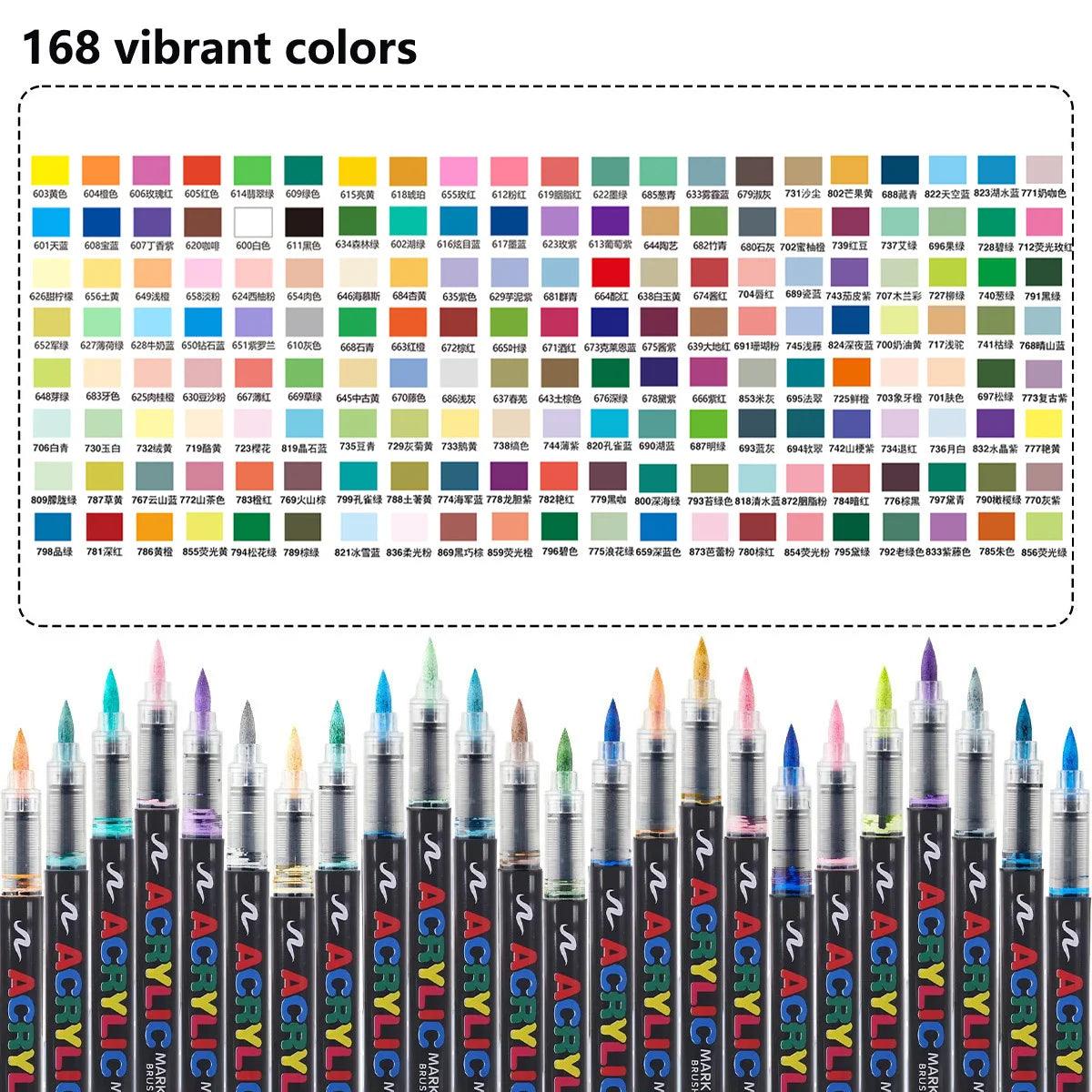 Acrylic Markers | 168 Colors Waterproof | Toylandeu™