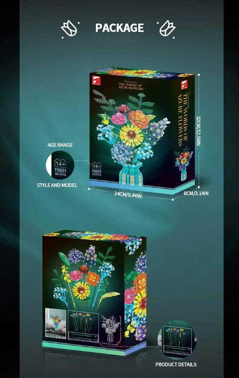 1009PCS Sunflower Building Blocks Flower Bouquet Vase Model - ToylandEU