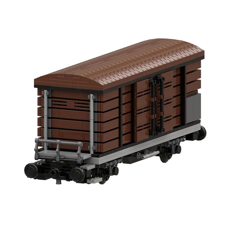 Boxcar Goods Wagon Building Block Kit MOC Railway Carriage - ToylandEU