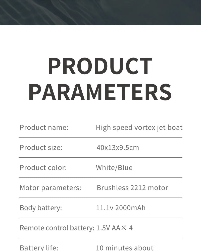 RC High-Speed Brushless RC Jet Boat 30km/h - Waterproof 2.4G Remote Control Speedboat for Kids