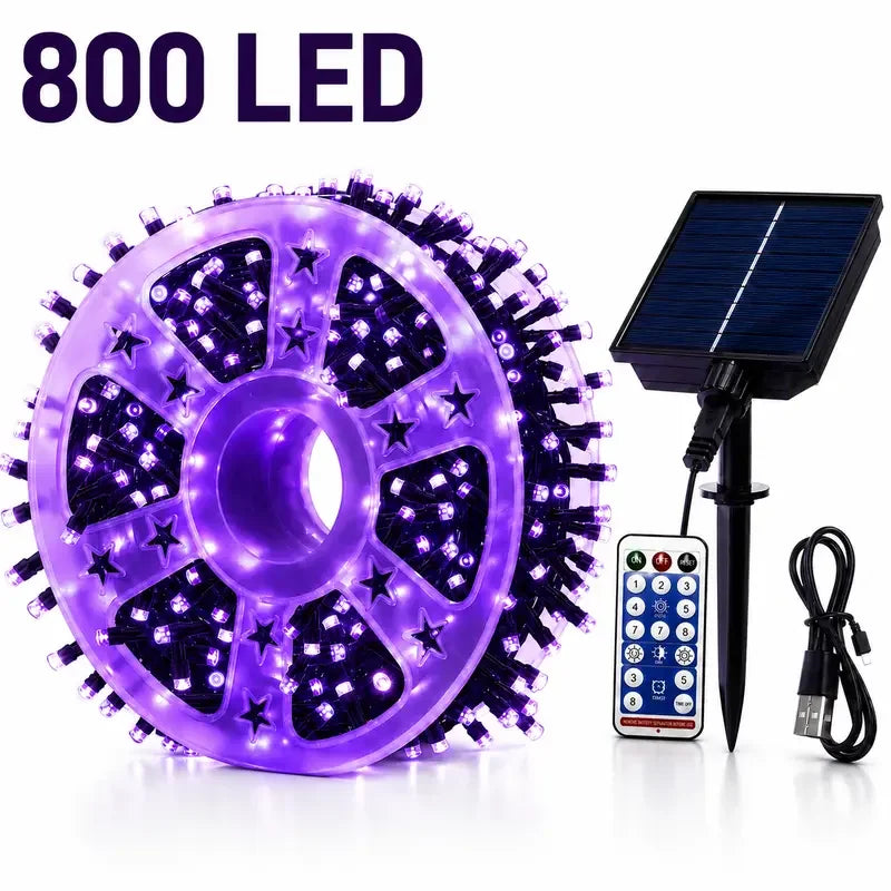 Halloween String Lights | 335 Ft 800 Led | Remote | Purple Orange Patio Decor
