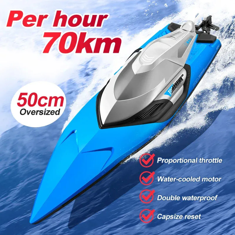 High Speed Remote Control Boat 50 KMH Waterproof RC Speedboat - ToylandEU