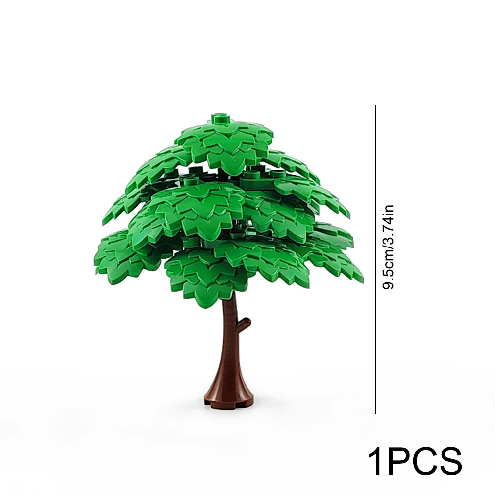 Block Trees | Compatible Brick Design | Plastic Garden Style | Unisex Model