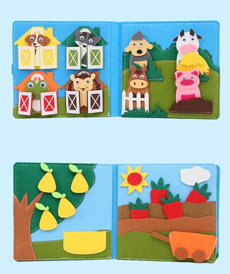 Educational Sensory Toy Montessori Busy Board Felt Book - ToylandEU