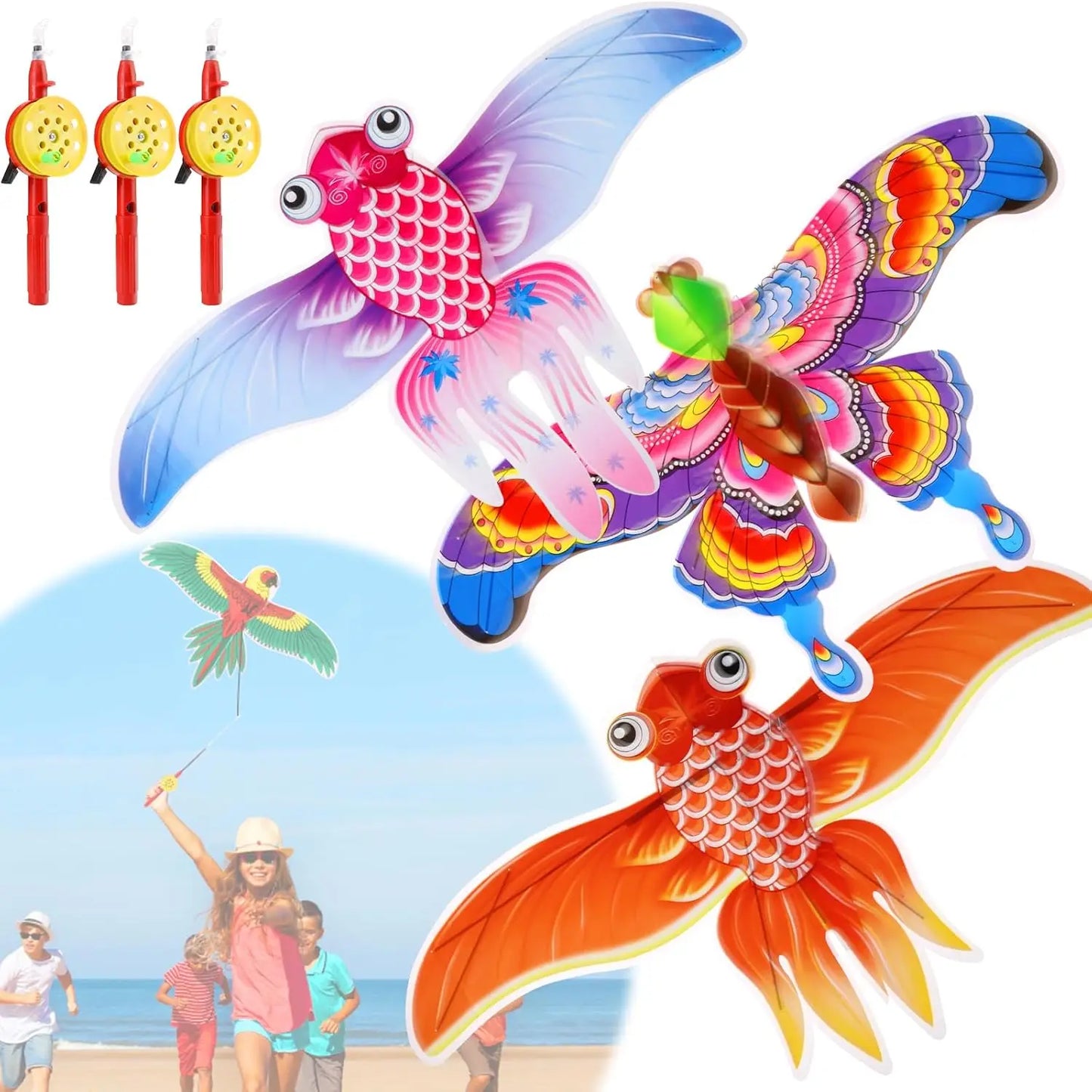 Kite Set | Eagle Shaped Kids Kite | 164 ft String | Easy to Fly