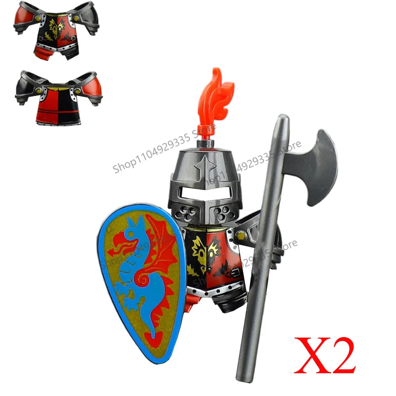 Micro Blocks | Medieval Knight Figures | Plastic Model Kit | Ages 14 Plus