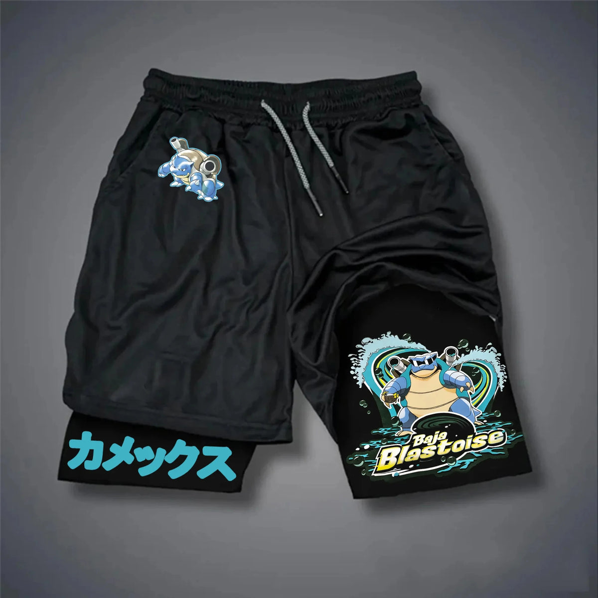 Men's Anime Shorts | Pokemon Graphic | Fake Two Piece | Gym Street