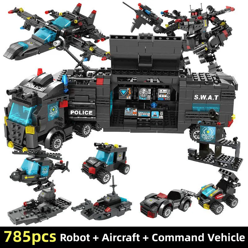 Mechanical SWAT Team Police Car Building Blocks Toy - ToylandEU