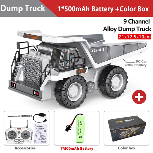 RC 1:24 9CH Alloy Dump Truck Car with Forklift ToylandEU.com Toyland EU