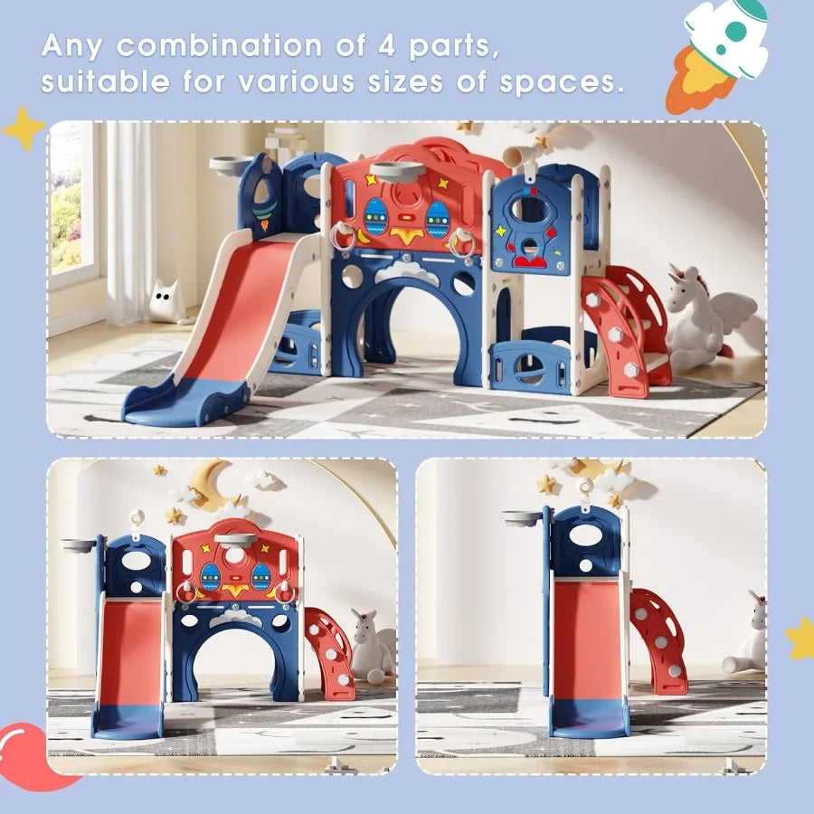 Castle Playset 9 In 1 Indoor Outdoor Playground With Slide