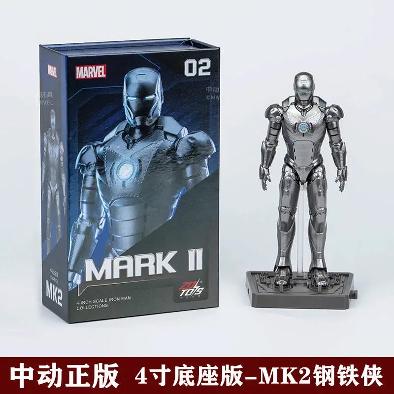 Hot Zd Toys Iron Man 4 Inches With Base Mk1 Mk2 Mk3 Mk4 Mk5 Mk6 Mk7 Action Figures Tony Stark Model Action Figure Gift - ToylandEU