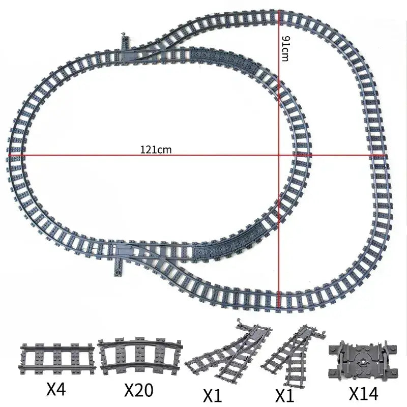 Lego Compatible Flexible Train Tracks Building Set For Kids - ToylandEU