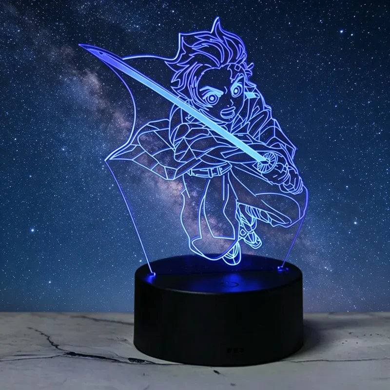 3D LED Night Light | Demon Slayer Design | Tanjiro Figures | Fan Bedroom Decor