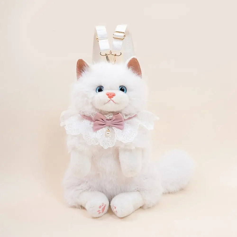 Plush Cat Backpack Realistic Puppet Style For Travel