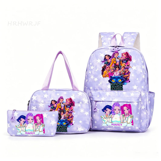 KPop Demon Hunters Backpack | Softback Design | 3 Piece Set | Unisex School Bag