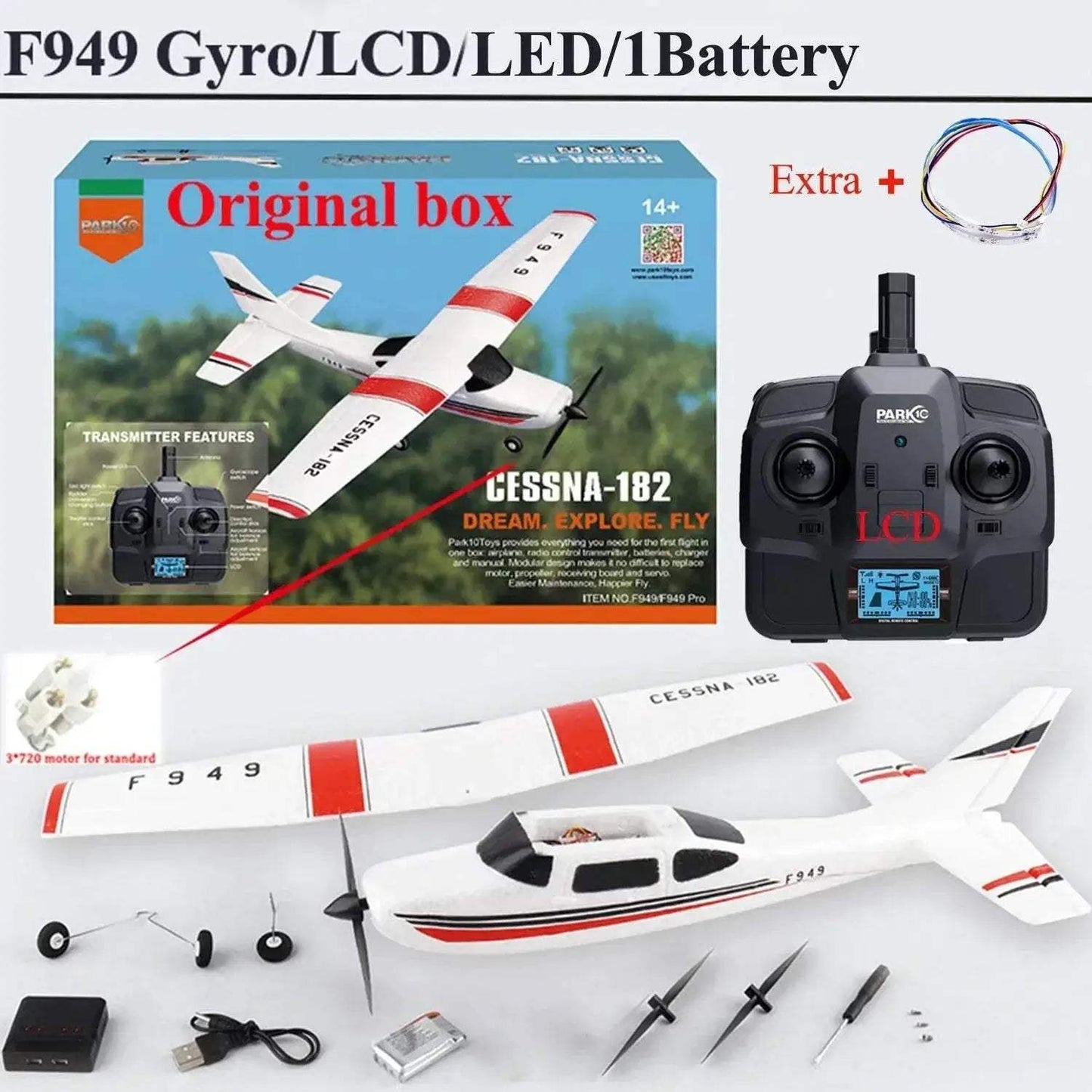 WLtoys 2.4G F949 LCD Version RC Airplane Cessna 182 RTF - ToylandEU