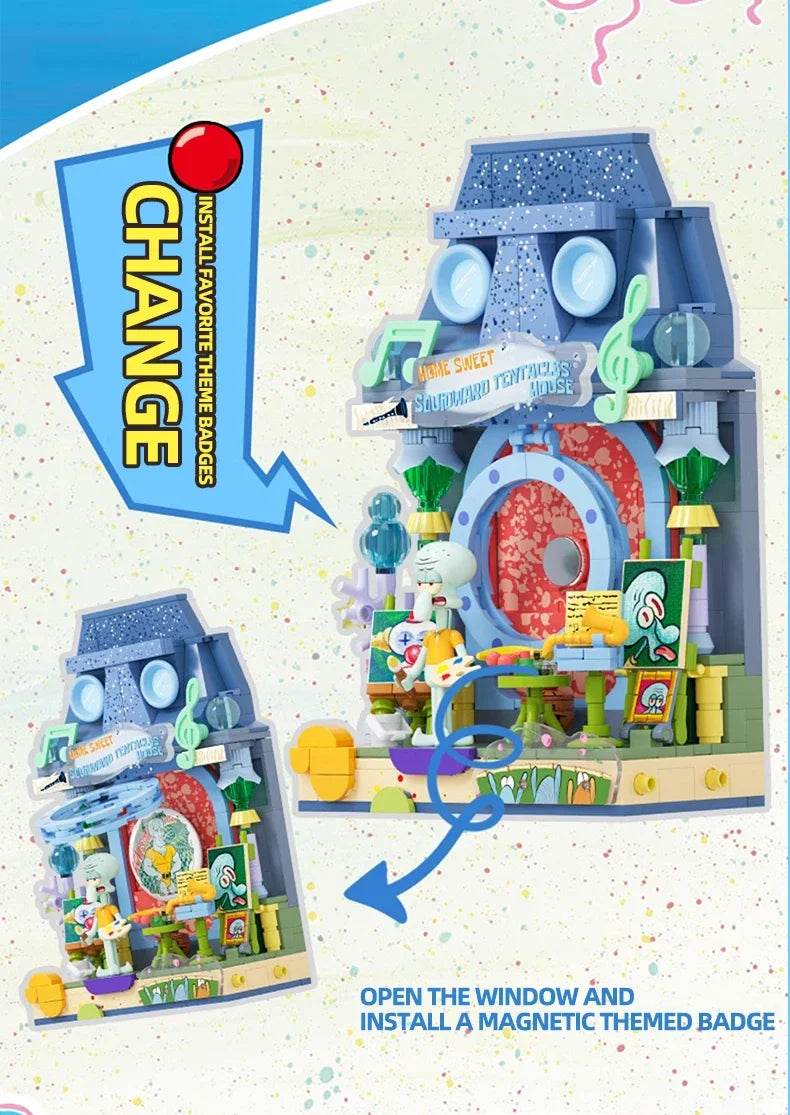 Spongebob Cartoon Krusty Krab Restaurant Building Blocks Toy - ToylandEU