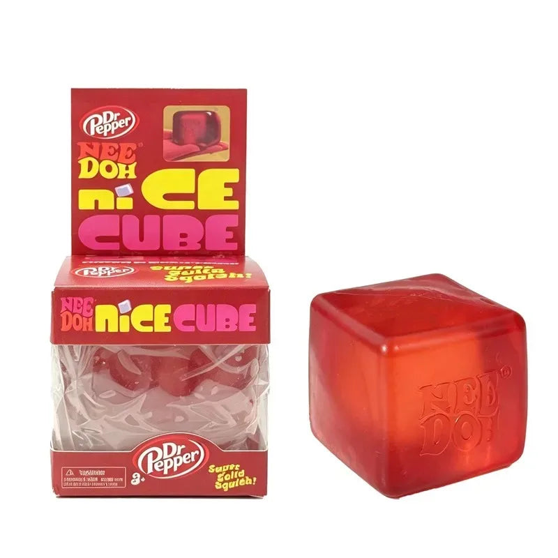 Sensory Fidget Cubes | 4 Pack Clear Ice | Non Toxic Soft Squish | Teen