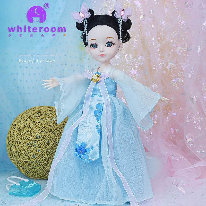 Bjd 1/6 Bjd Doll Blue Eyes Ancient Chinese Dress Set Gift - ToylandEU