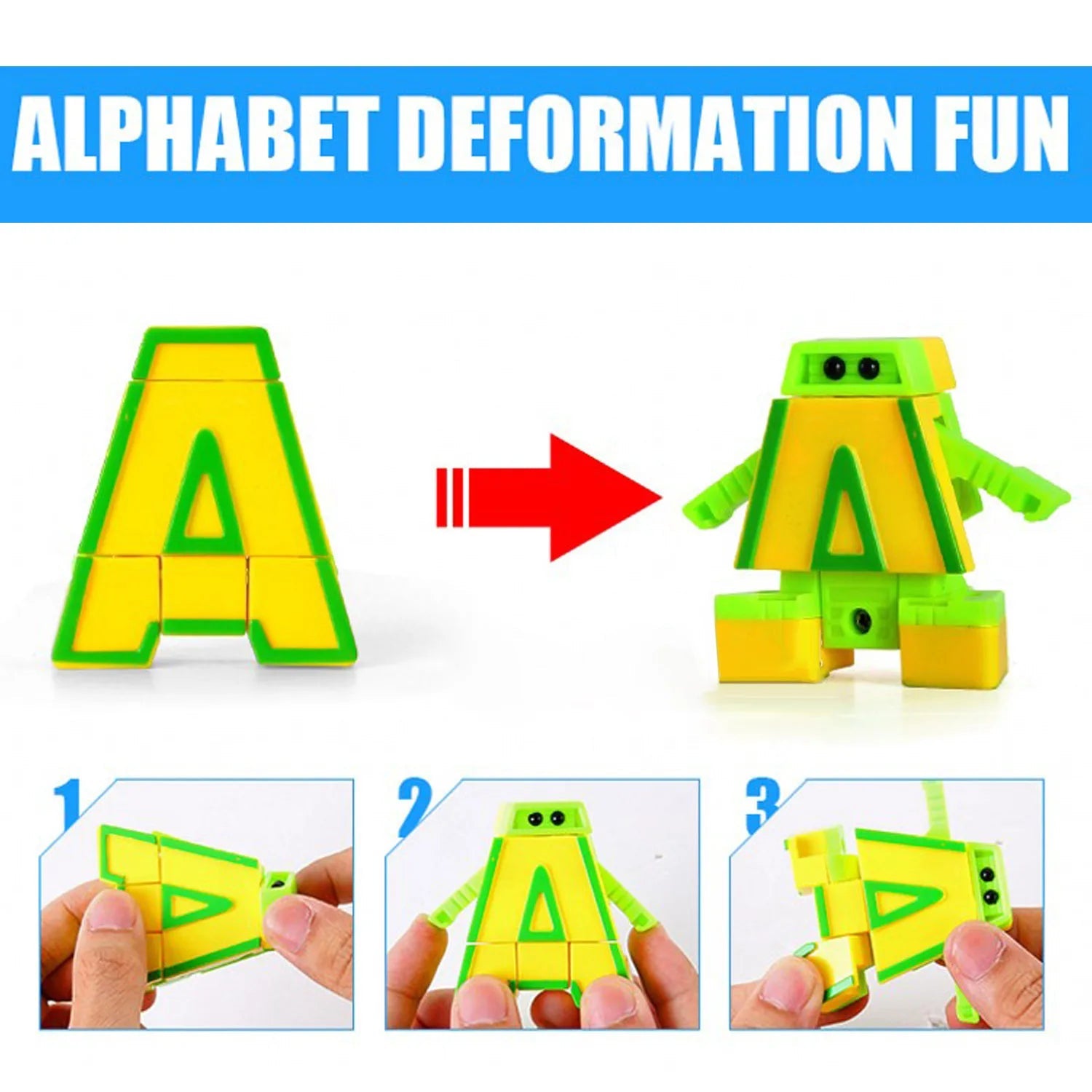 Besegad Kids Assembled 26 Letter A-Z Alphabet Adaptable Robot - Educational Adaptable Toy - ToylandEU