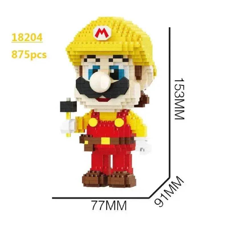 New Anime Mini Blocks Cute Cartoon Peach Luigi Building Bricks Toys for Children Present Bowser Valentine Girls Boy Juguetes - ToylandEU