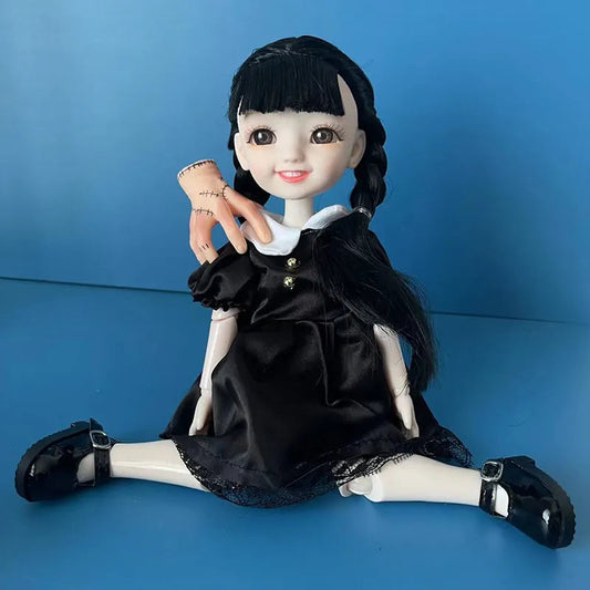 Black Braid 30cm BJD Doll with Multiple Joint Mobility - ToylandEU