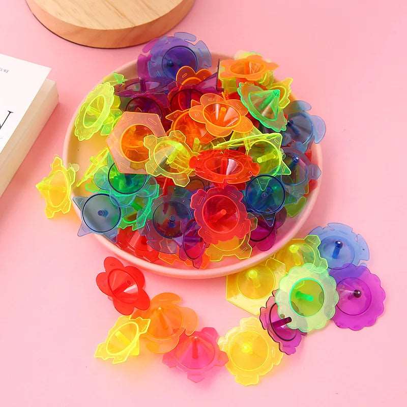 10/30/50pcs Multicolour Plastic Mini Spinning Top Toys Novelty Bulk - ToylandEU