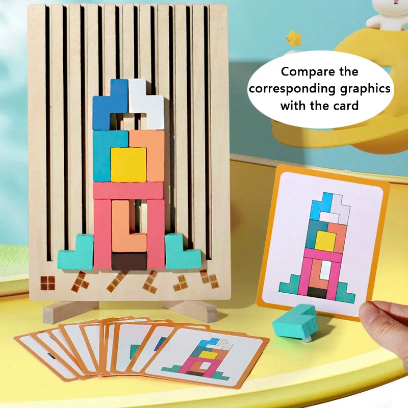 Wooden 3D Russian Blocks Puzzle | Colorful Blocks | Educational | Ages 6-12