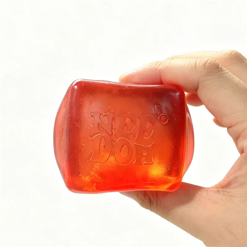 Sensory Fidget Cubes | 4 Pack Clear Ice | Non Toxic Soft Squish | Teen