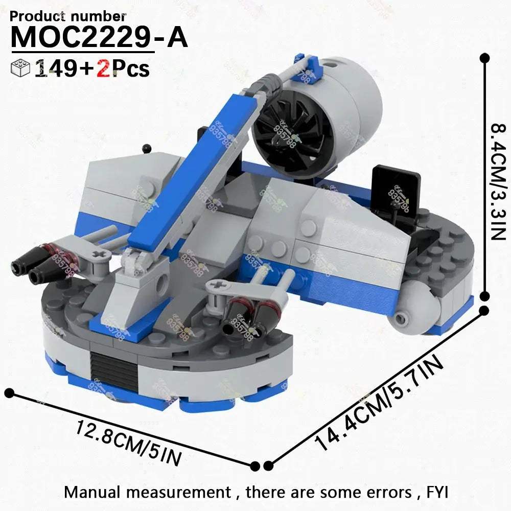 MOC Space Wars Movie Series Interplanetary Flying Motorcycle Combat Robot Airship Scout Building Blocks DIY Brick Kids Toy Gifts - ToylandEU
