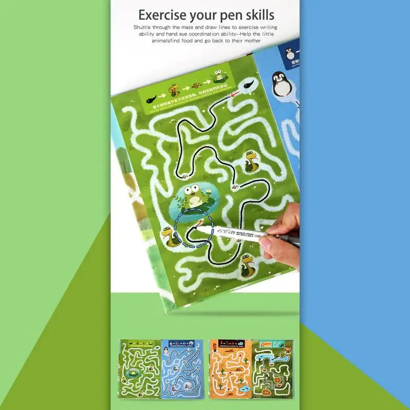 Montessori Maze & Math Activity Books for Creative Kids Ages 3-12