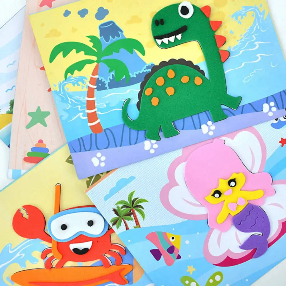 10Pcs 3D EVA Foam Sticker Puzzle Game DIY Cartoon Animal Craft Toys Kids Drawing Toy Learning Education Toys for Children Gifts - ToylandEU