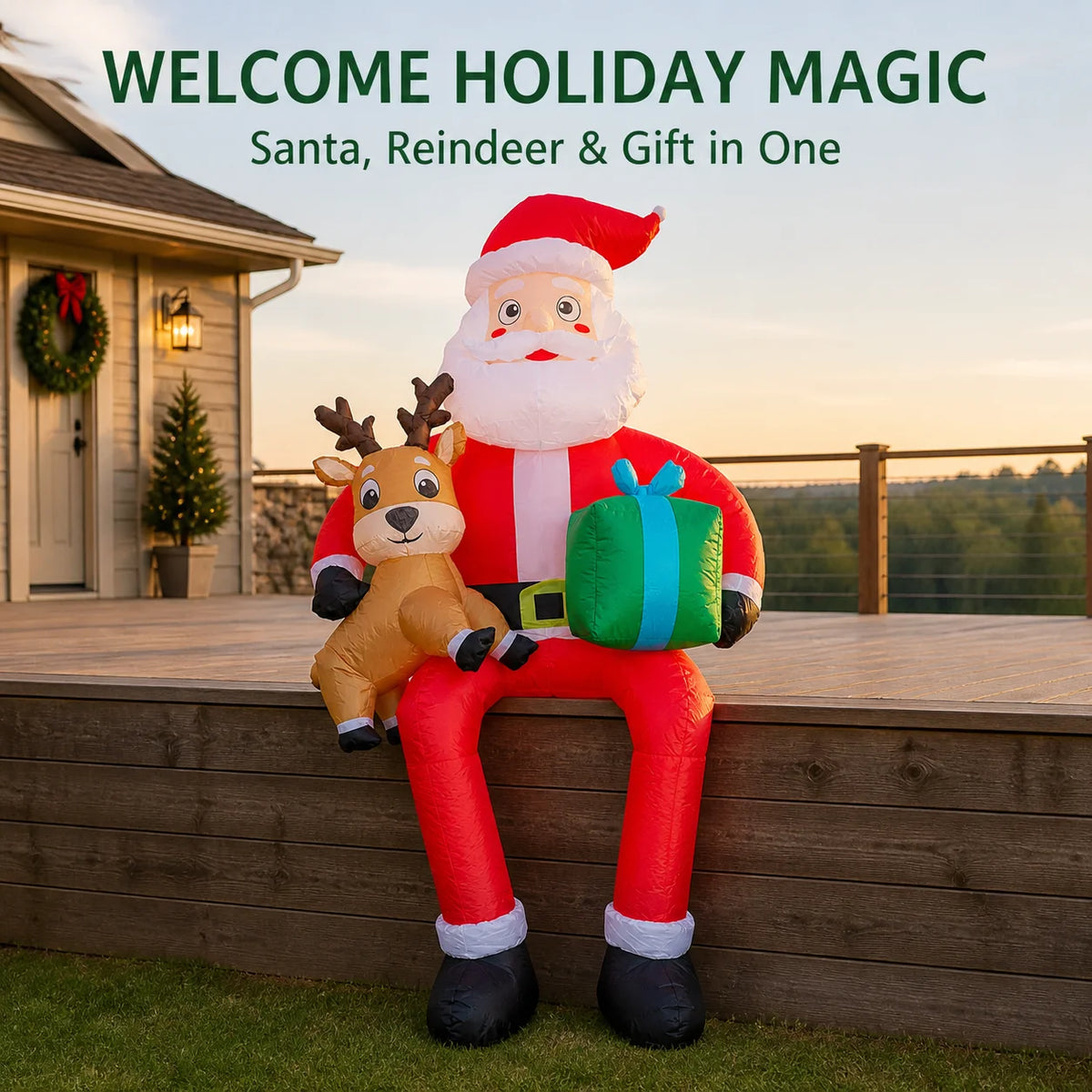 Inflatable Santa Claus | 9.5 Ft | LED Lights | Outdoor Christmas Yard Decor