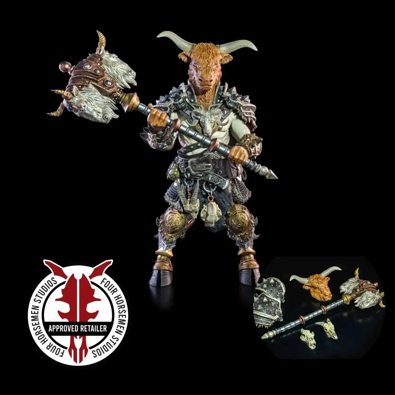 Four Horsemen Studios Mythic Legions Undead Skeleton Spearman Warrior Action Figure With Replaceable Accessories For Collectors - ToylandEU