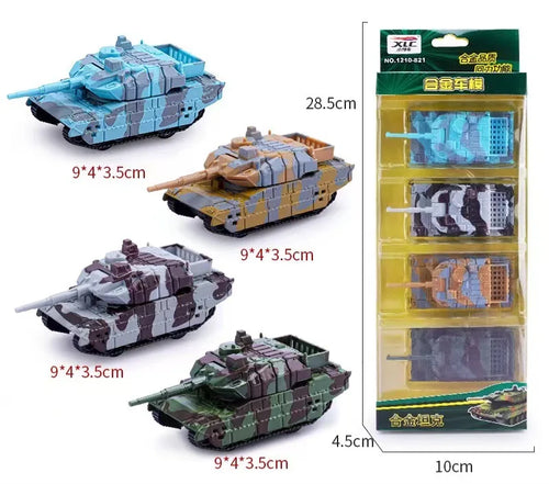 Set of 4 Toddler Car Toys with Various Police, School Bus, and Taxi Styles Made of Durable Alloy ToylandEU.com Toyland EU