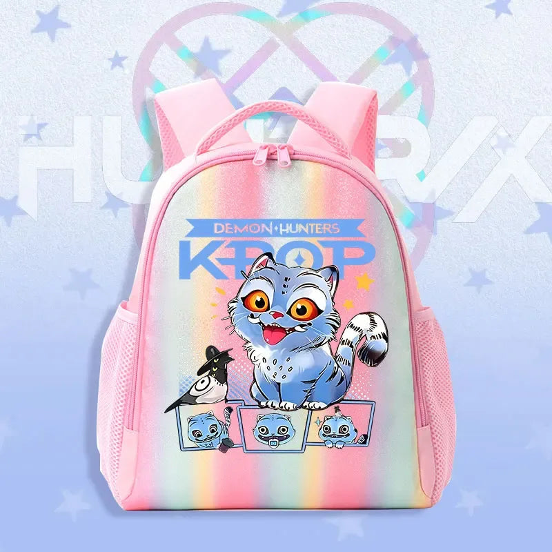 K Pop Demon Hunters Kids Backpack Rainbow Shoulder Bag