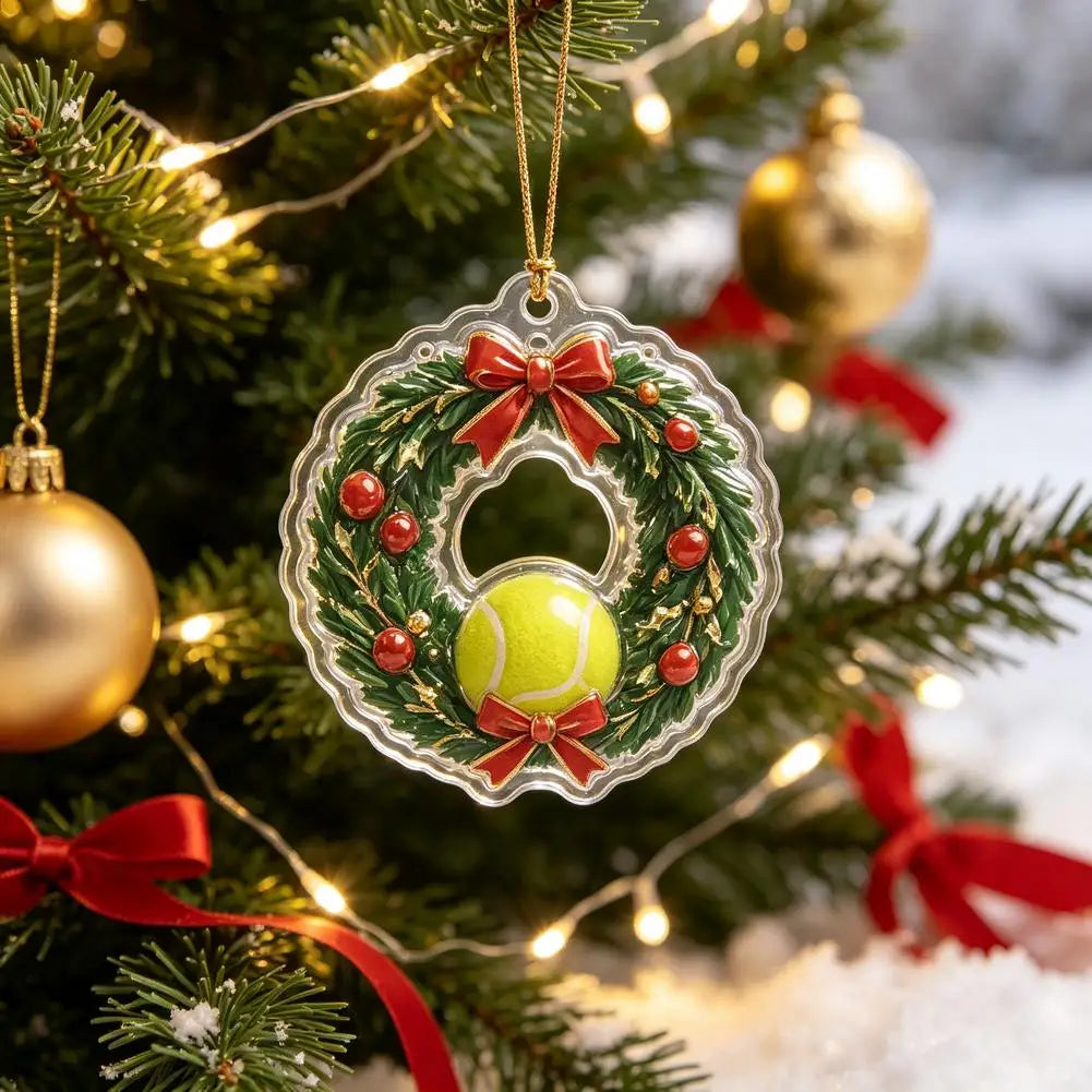Advent Calendar | 24 Day Tennis Theme | Acrylic Visors Nets And Trophies | Sports Christmas Tree Ornaments